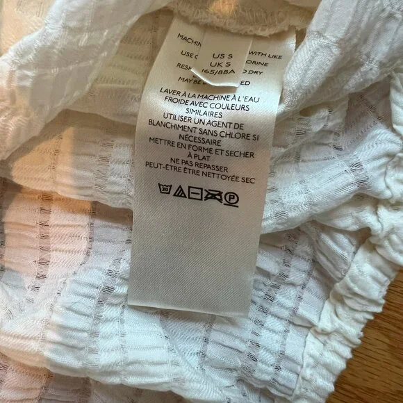 Free People Hailey Crop Long Sleeve Blouse Cuffs Boho Ivory Cream Festival S - Picture 7 of 9